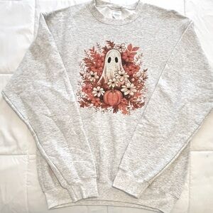 Gray Halloween Ghost Sweatshirt. Size 4XL. NWOT